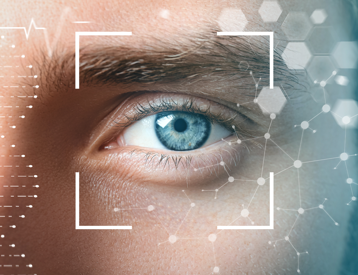 Person receiving an eye exam